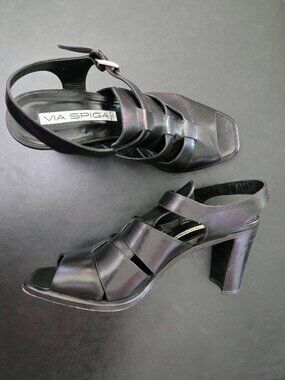 Via Spiga Women's Versatile Black Sandals Size 10, VG+